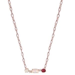 NADRI • Rose Gold Semiprecious Three Stone Fizzy Necklace